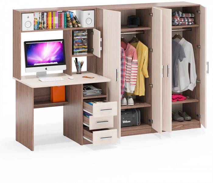 С-МД-СК9 Компоновка № 01, ясень шимо светлый/ясень шимо тёмный