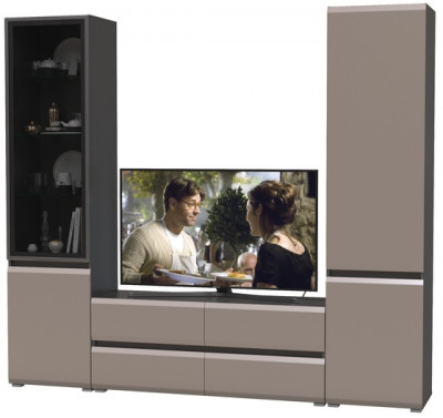 Сидней Комплектация № 013, корпус: антрацит/фасады: МДФ веллюто капучино