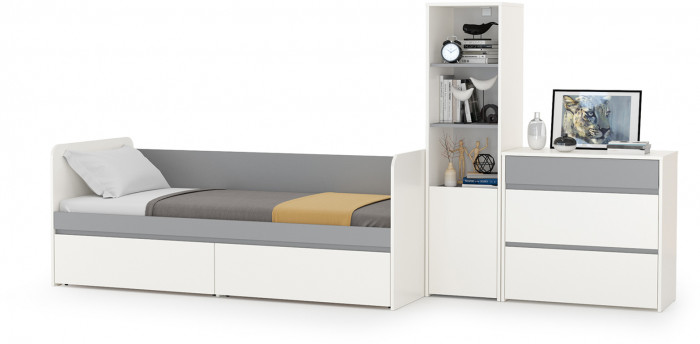 Торонто Компоновка № 24, белый шагрень/стальной серый