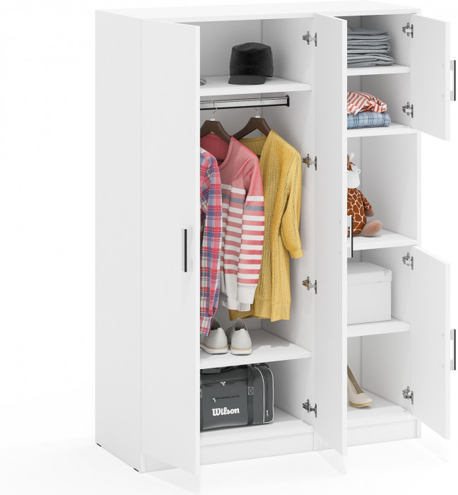 Шкаф С-МД-СК9Ш+Пенал С-МД-СК9П, белый шагрень