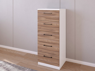 Комод 02/16 45х40х110 Белый/Орех