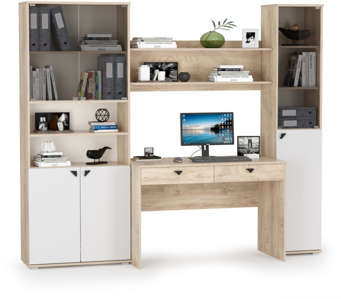 Бостон № 42, дуб эндгрейн элегантный/фасады МДФ милк рикамо софт