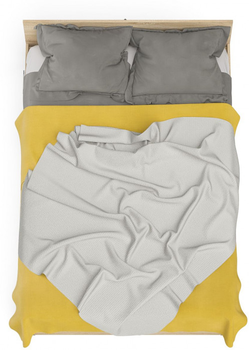 Мори Кровать с ящиками 1400, цвет дуб сонома/белый, ШхГхВ 143,5х203,5х70 см., сп.м. 1400х2000 мм., без матраса, основание есть