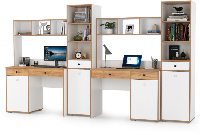 Вуди Компоновка № 17, белый премиум/дуб крафт золотой