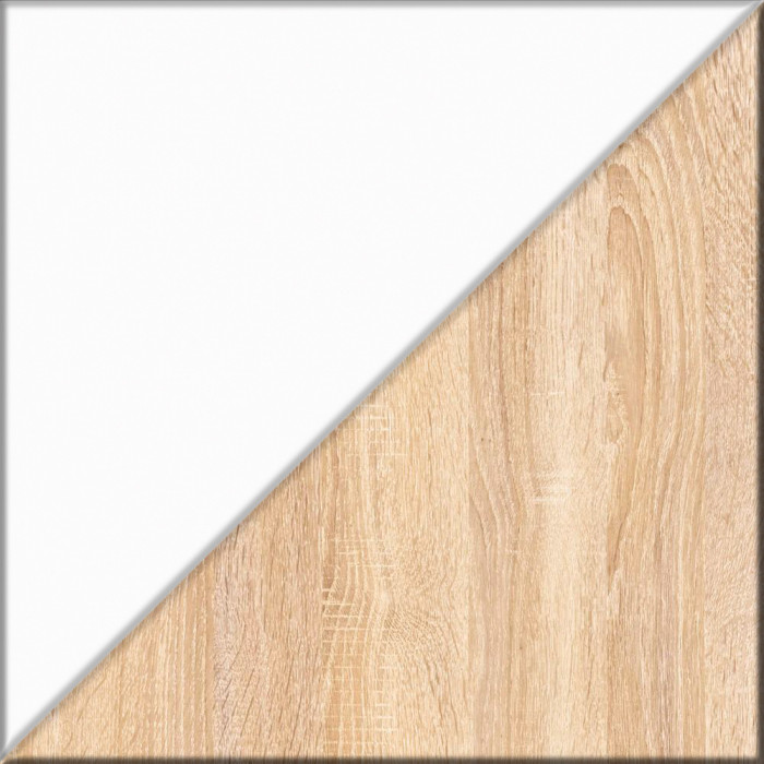 Прихожая П-6-500 Шкаф + Пенал, цвет дуб сонома/фасады МДФ белое дерево фрезеровка ромб, ШхГхВ 90х50х210 см., универсальная сборка