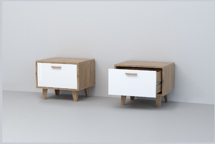 Эго Тумба Т-5 НГ (Глянец Белый/Бетон Светлый)