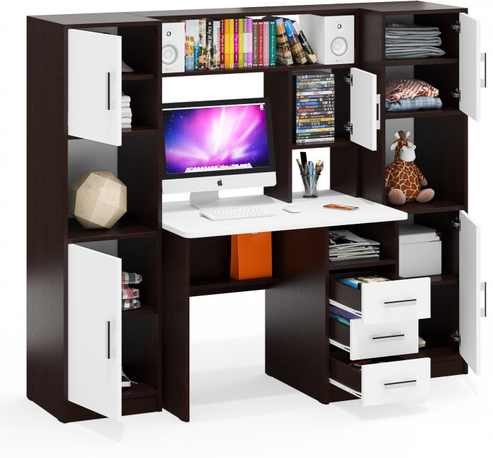 С-МД-СК9 Компоновка № 02, венге/белый шагрень