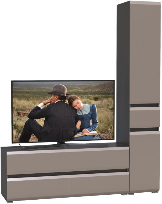 Сидней Комплектация № 015, корпус: антрацит/фасады: МДФ веллюто капучино