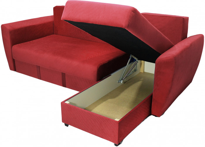 СПБ Диван УГЛОВОЙ Амстердам велюр красный 160