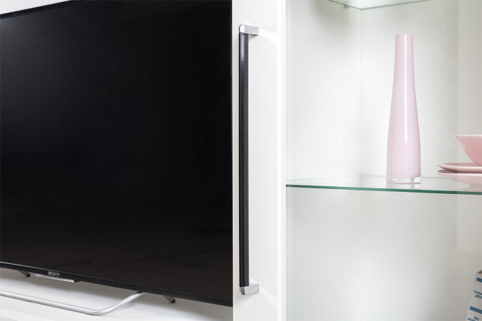 Валенсия Гостиная № 066, ЛДСП белый шагрень/МДФ белый шагрень