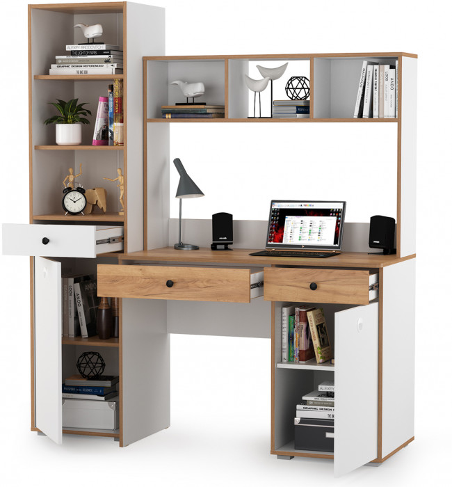 Вуди Компоновка № 05, белый премиум/дуб крафт золотой