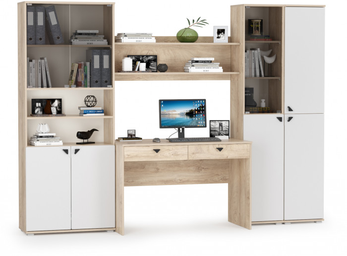 Бостон № 44, дуб эндгрейн элегантный/фасады МДФ милк рикамо софт