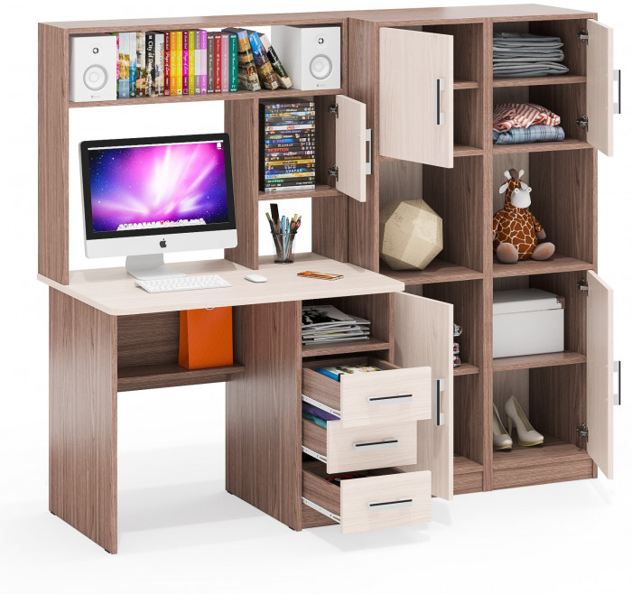 С-МД-СК9 Компоновка № 02, ясень шимо светлый/ясень шимо тёмный