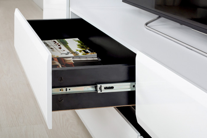 Сидней Комплектация № 015, корпус: белый/чёрный/фасады: МДФ белый глянец