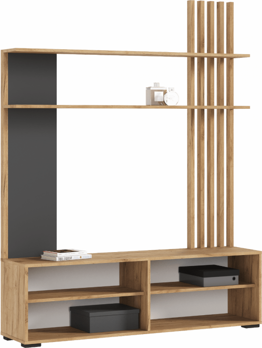 Модульная гостиная Роджина (Белый глянец, Дуб Крафт Золотой)