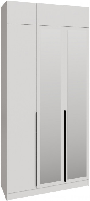 Шкаф 1,2 с антресолью и зеркалом Мадрид, Белый