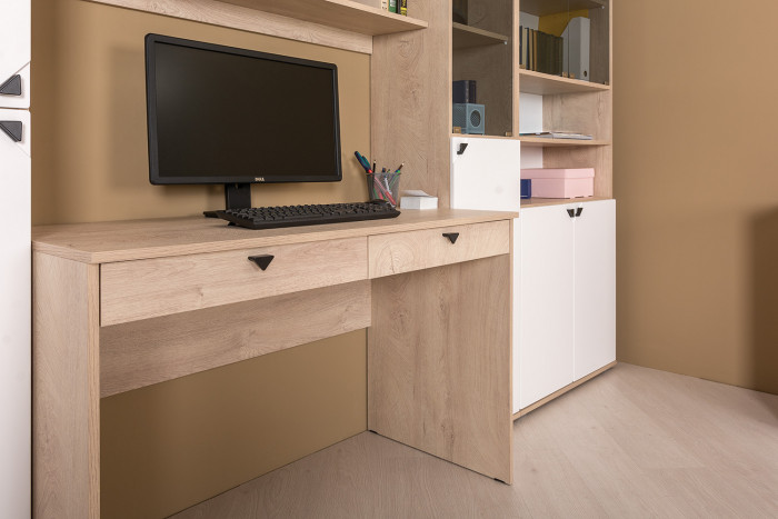 Бостон № 45, дуб эндгрейн элегантный/фасады МДФ милк рикамо софт