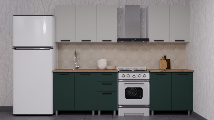 МК Аленушка Н 800 Лаванда Изумруд, скоба черный (без столешницы)