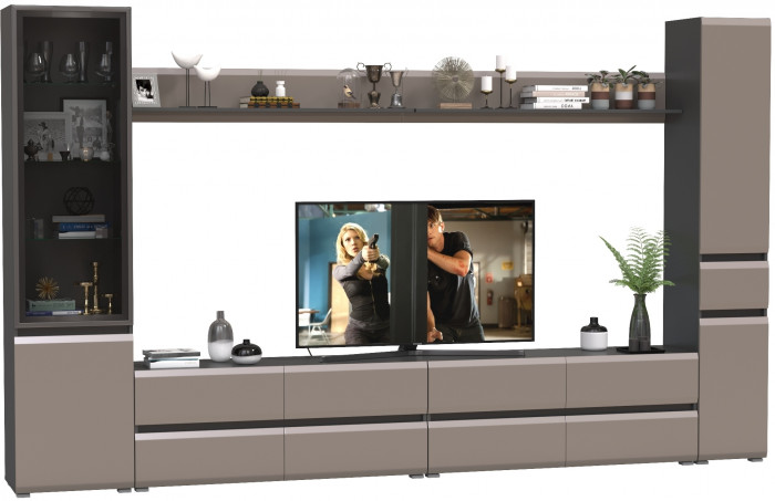 Сидней Комплектация № 108, корпус: антрацит/фасады: МДФ веллюто капучино