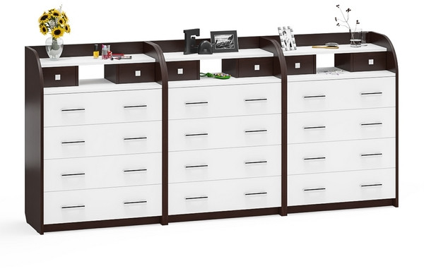 Три комода С-МД-К6 (Шесть), венге/белый шагрень