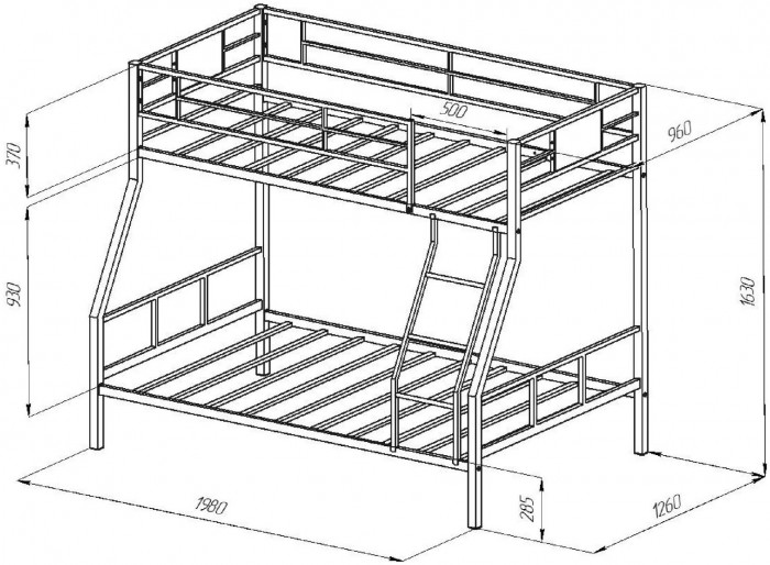 Двухъярусная кровать Гранада 1КВ (ясень шимо темный, Коричневый)