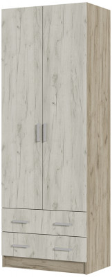 ГАРМОНИЯ ШК 603 М шкаф 2х створчатый (0,8х2,2х0,5) дуб крафт белый/дуб крафт серый