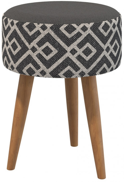 Банкетка 6-5132ТКчёр Юна, ткань чёрная с рисунком