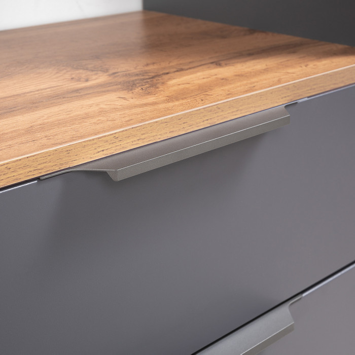 Октава Прихожая 24, цвет серый графит/дуб крафт золотой/фасады МДФ серый графит, ШхГхВ 193,7х35,4х197,6 см., универсальная сборка