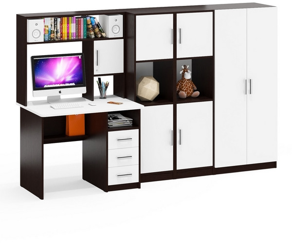 С-МД-СК9 Компоновка № 03, венге/белый шагрень