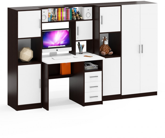 С-МД-СК9 Компоновка № 03, венге/белый шагрень