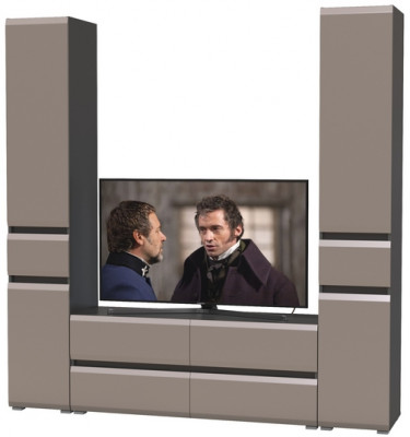 Сидней Комплектация № 017, корпус: антрацит/фасады: МДФ веллюто капучино