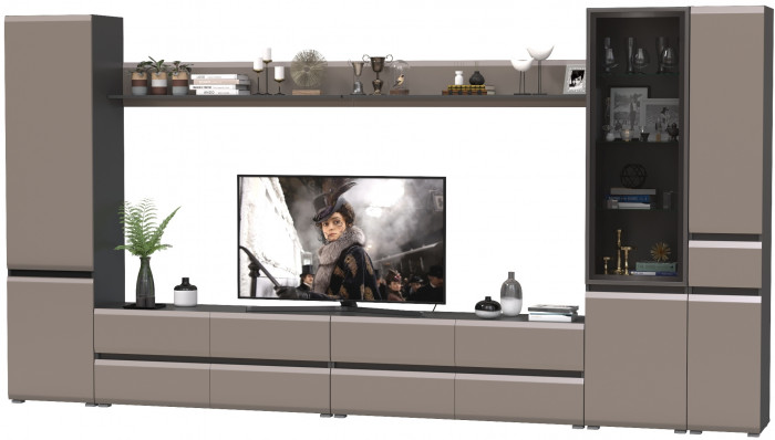 Сидней Комплектация № 109, корпус: антрацит/фасады: МДФ веллюто капучино