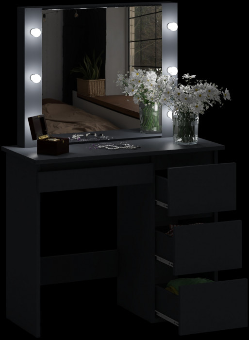Стол косметический с подсветкой Сура, графит