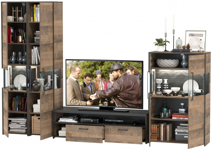 Трувор Гостиная 040, дуб гранж песочный/интра