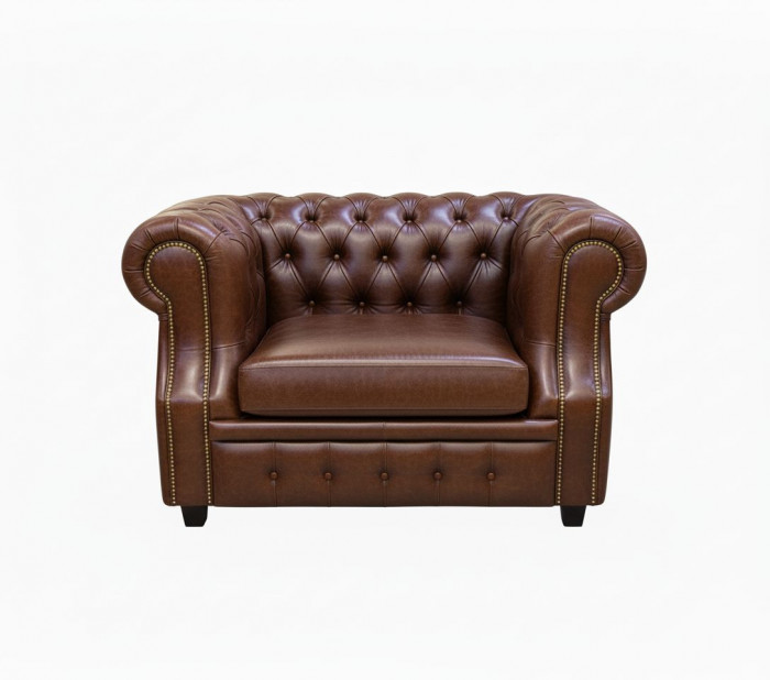 Кресло Честер ЛОФТ, экокожа, светло-коричневый