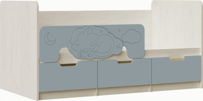 Юниор-4 Кровать 80х160 (Крафт белый, Шарли пинк)