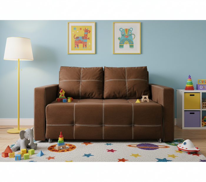 Диван-аккордеон Марс, сп.м. 160х200, велюр коричневый