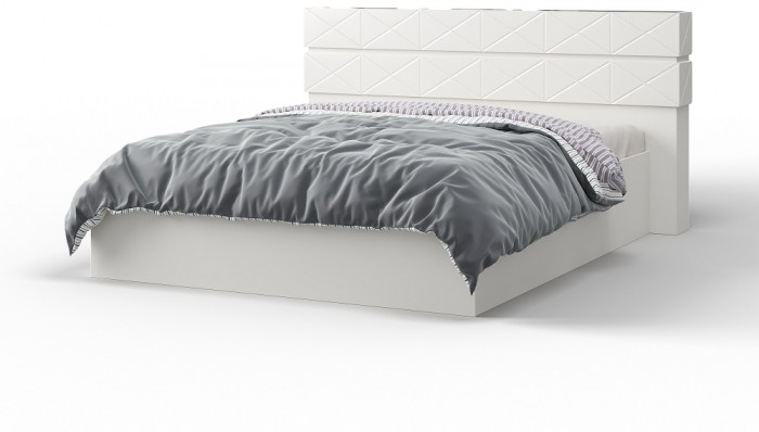 Кровать 160х200 с подъемным механизмом "Агата" - Белый текстурный/Дуб полярный